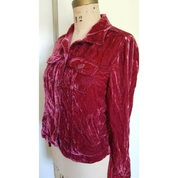 Vintage 90s velvet  button down shirt S - Picture 10 of 11
